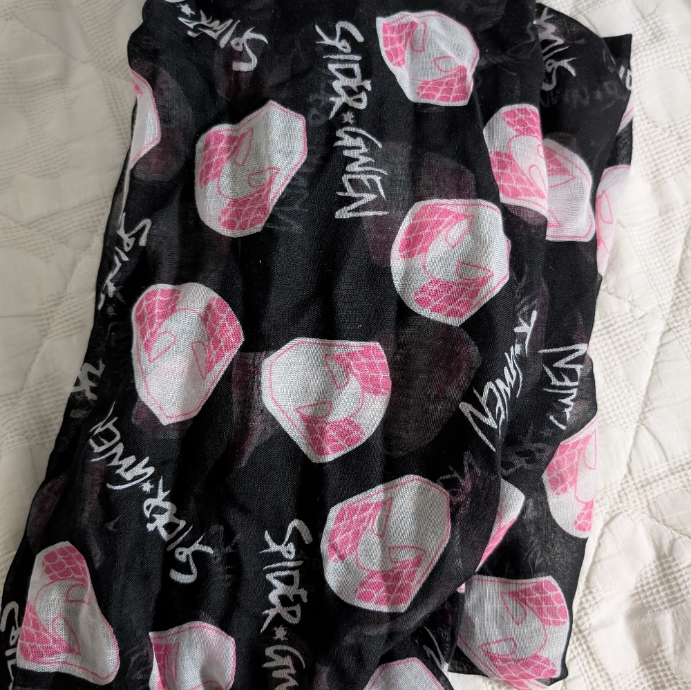 Marvel Spider-Gwen Black and Pink Scarf